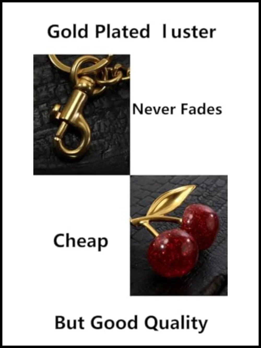 Realistic Cherry Bag Charm Keychain with Detachable Ring and Clip
